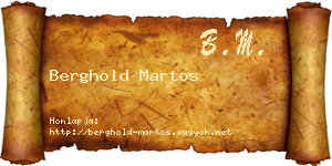 Berghold Martos névjegykártya
